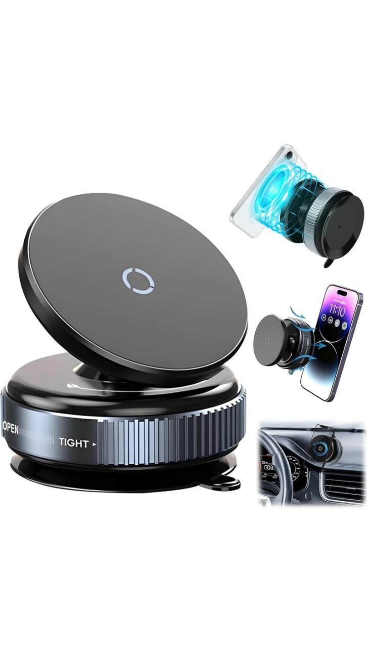 360° Magnetic Car Phone Holder – Universal Dashboard Mount with Strong Magnetic Lock & Adjustable Viewing Angle