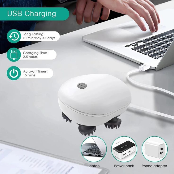 Smart Electric Scalp Massager – Waterproof Rechargeable Head & Hair Relaxation Massager with 4 Massage Nodes