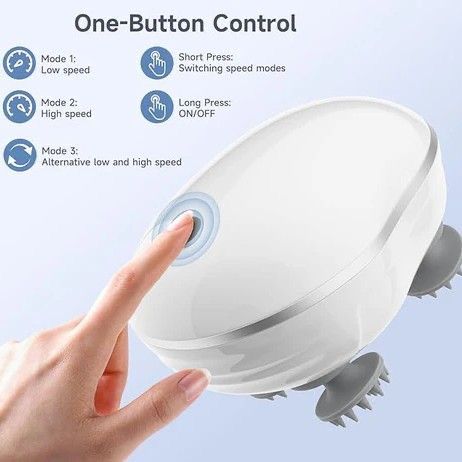 Smart Electric Scalp Massager – Waterproof Rechargeable Head & Hair Relaxation Massager with 4 Massage Nodes