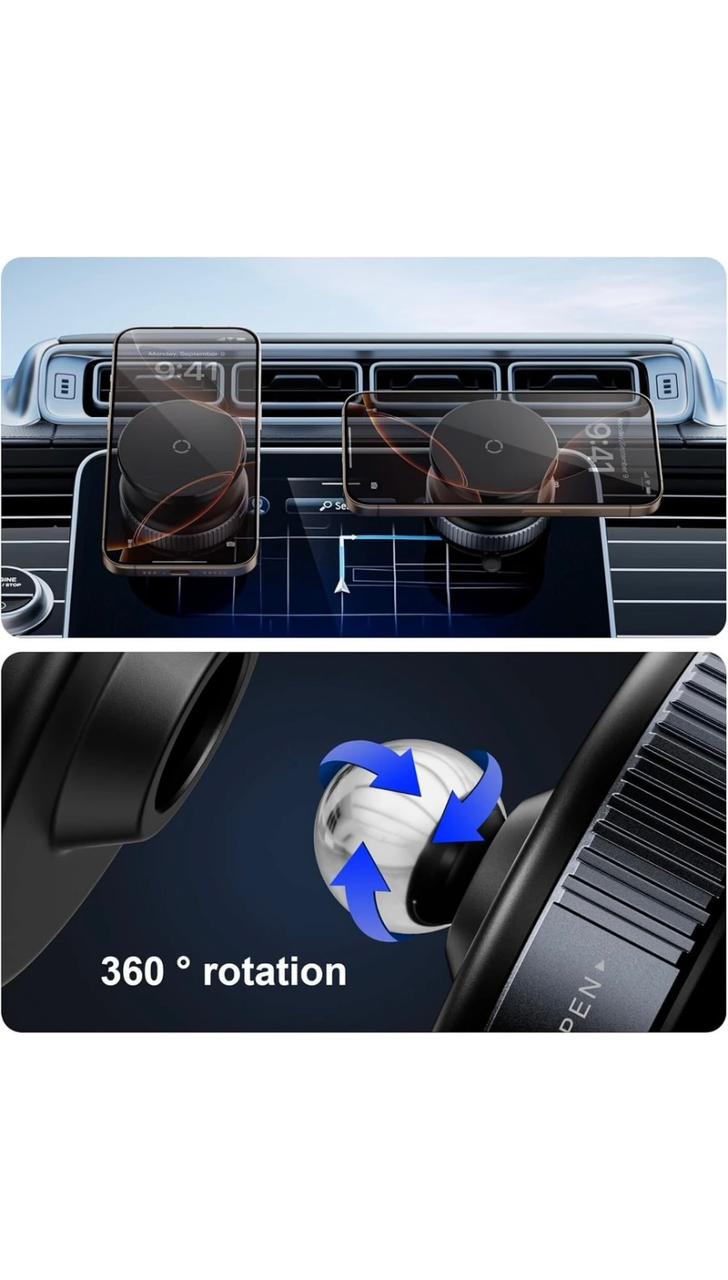 360° Magnetic Car Phone Holder – Universal Dashboard Mount with Strong Magnetic Lock & Adjustable Viewing Angle
